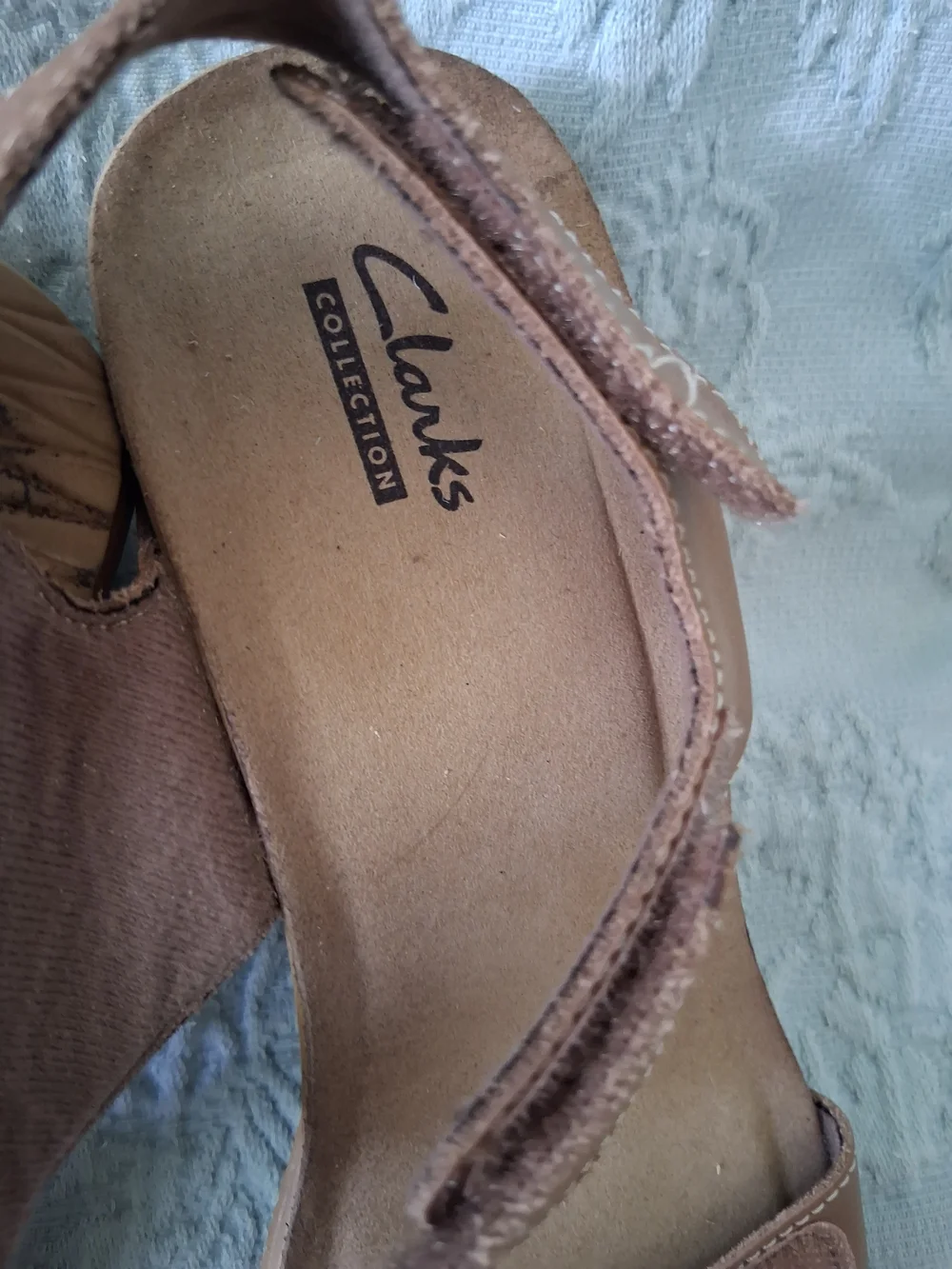 Clarks Brown Leather Adjustable Wedge Sandals